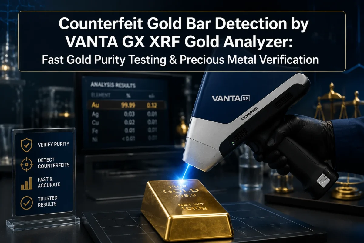Counterfeit Gold Bar Detection by VANTA GX XRF Gold Analyzer Fast Gold Purity Testing & Precious Metal Verification